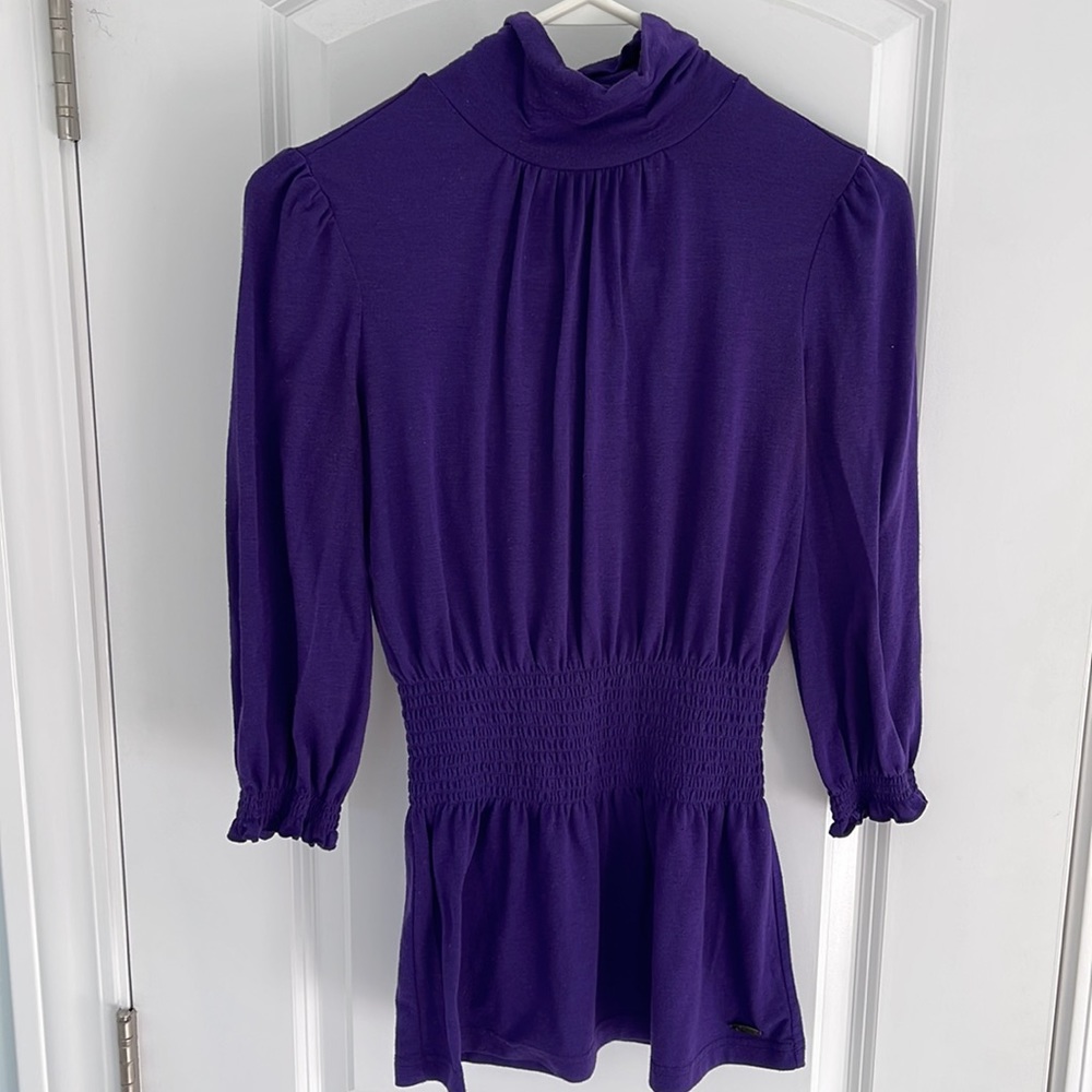 Purple Turtle neck Short Sleeve top